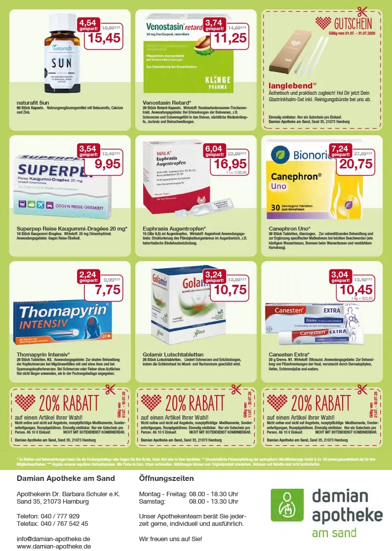 Flyer mit Juli-Angeboten
