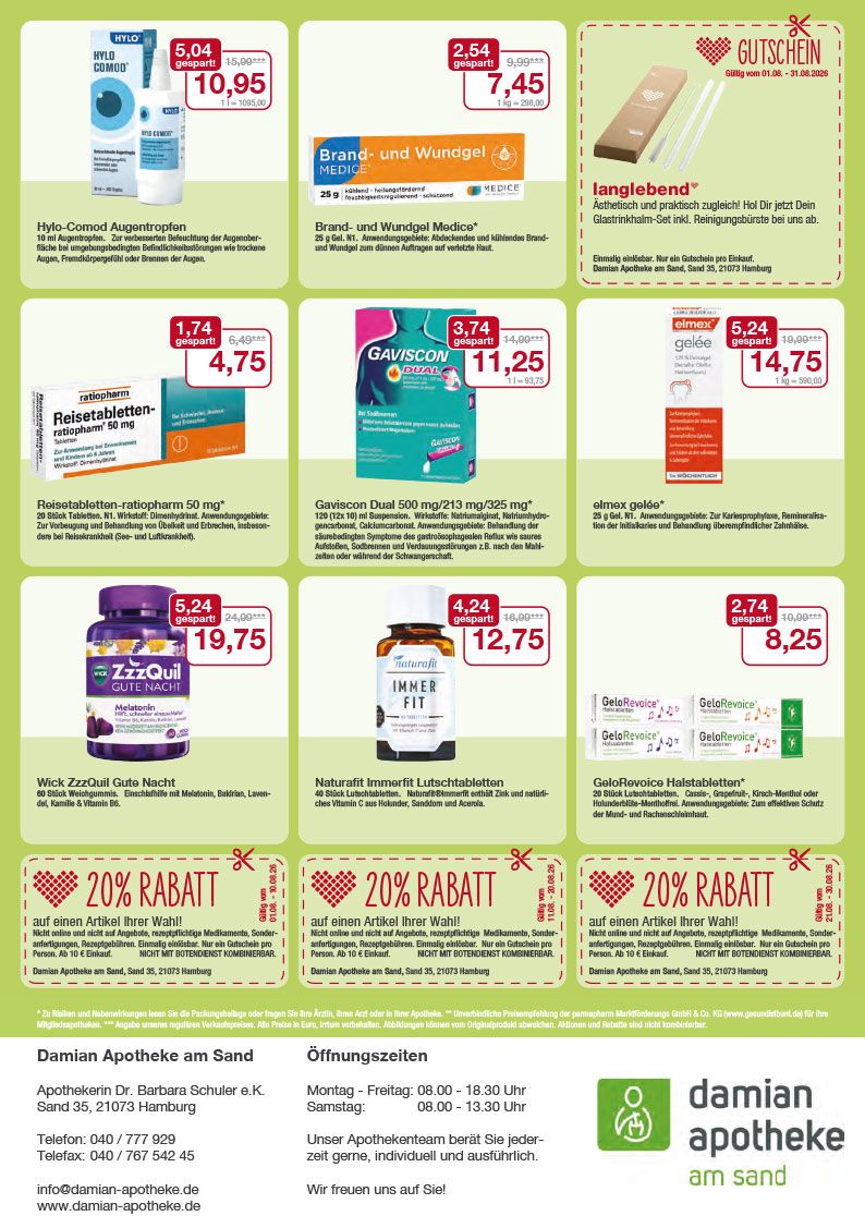 Flyer mit August-Angeboten