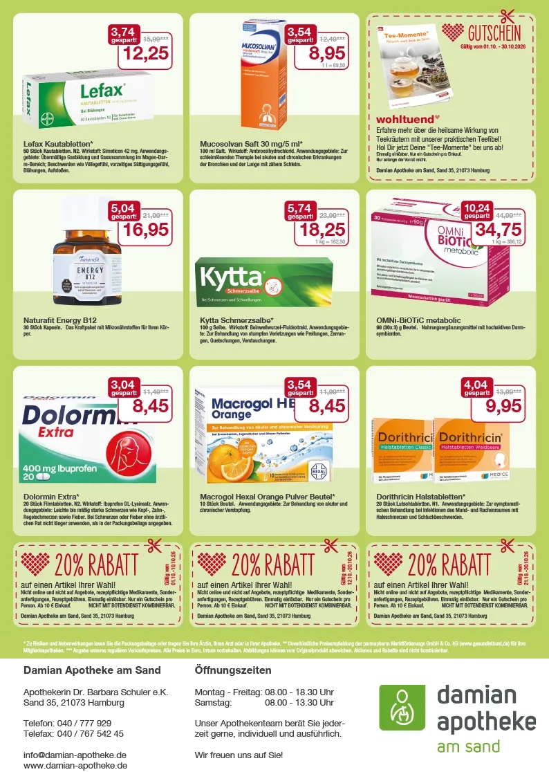 Flyer mit Oktober-Angeboten