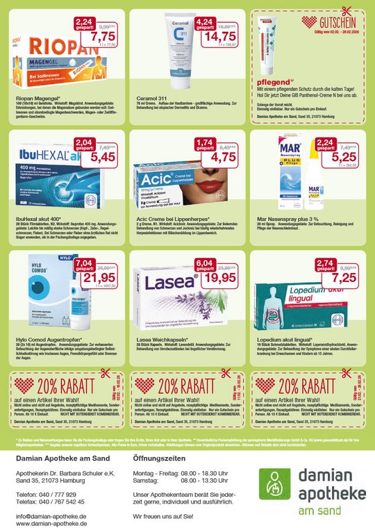 Flyer mit Angeboten Februar